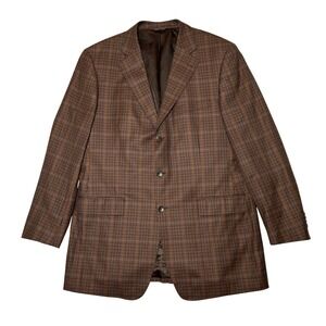 Harold Powell Wool‎ Cashmere Sport Coat Luxury Plaid Preppy Academia Men 43L